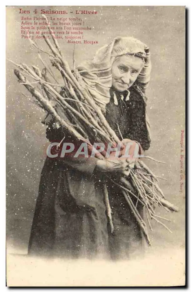 Die vier Jahreszeiten — Winter — Gedicht von Marka Houják — Phototypie A. Bergara & Cie, Nancy - Vorderseite