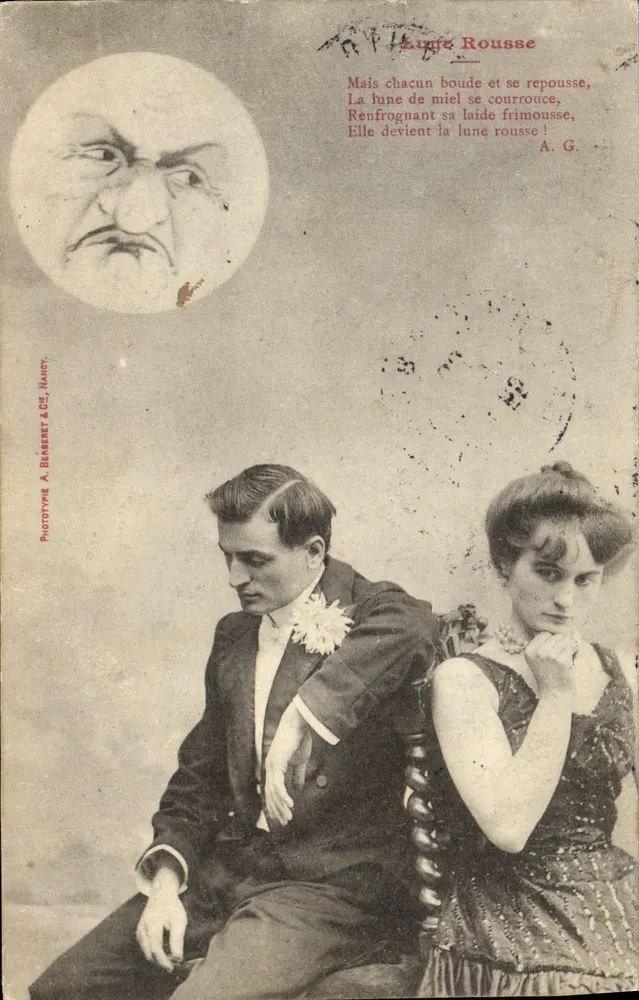 Rote Mond — Humoristisches Gedicht — Phototype A. Bergeret & Cie, Nancy - Vorderseite