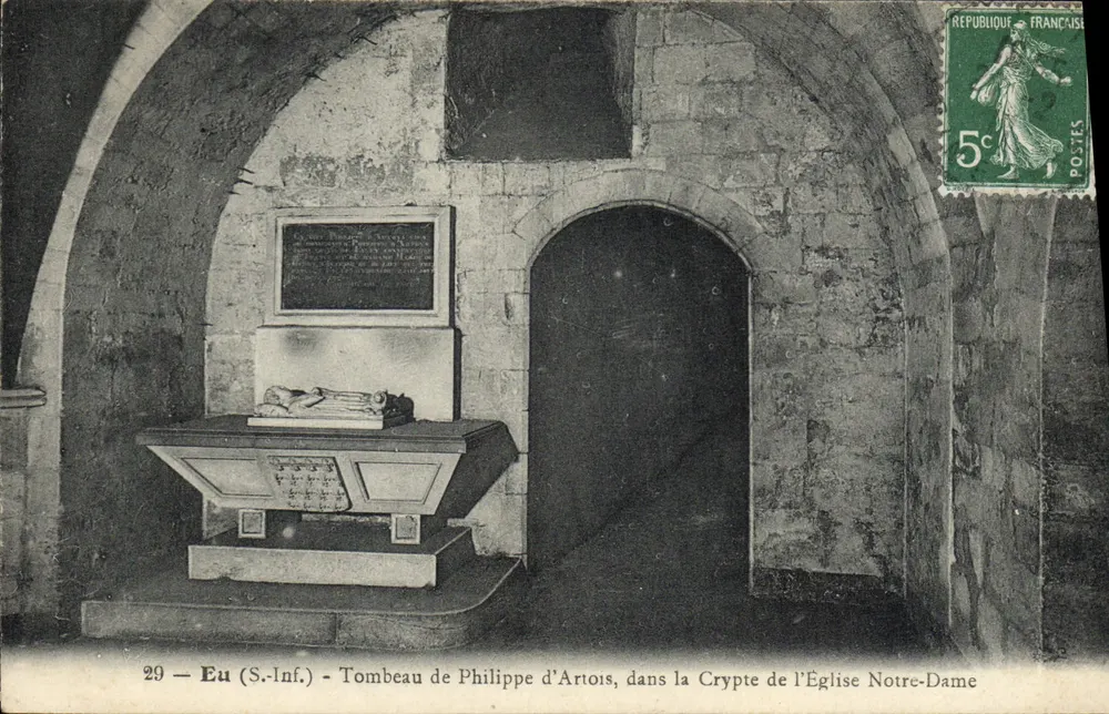 Eu (S.-Inf.) — Grabmal von Philippe d'Artois in der Kirchenschiff-Krypta Notre-Dame — unbekannter Verlag, Nr. 29 - Vorderseite