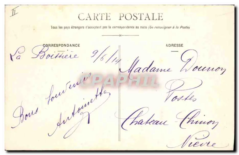 La Boissière (S.-et-O.) — Denkmal der Familie Hériot — G. Andréaux, Foto Nogent-le-Rot - Rückseite