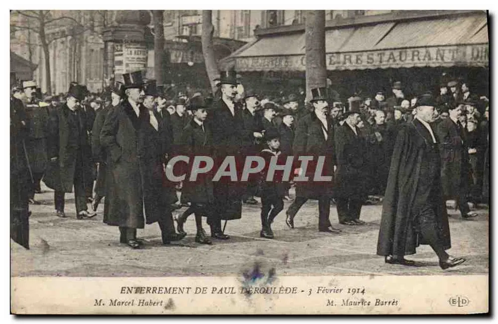 Trauerfeier Paul Deroulède - 3. Februar 1914 — Herr Marcel Habert und Herr Maurice Barrès — Verlag ELD - Vorderseite