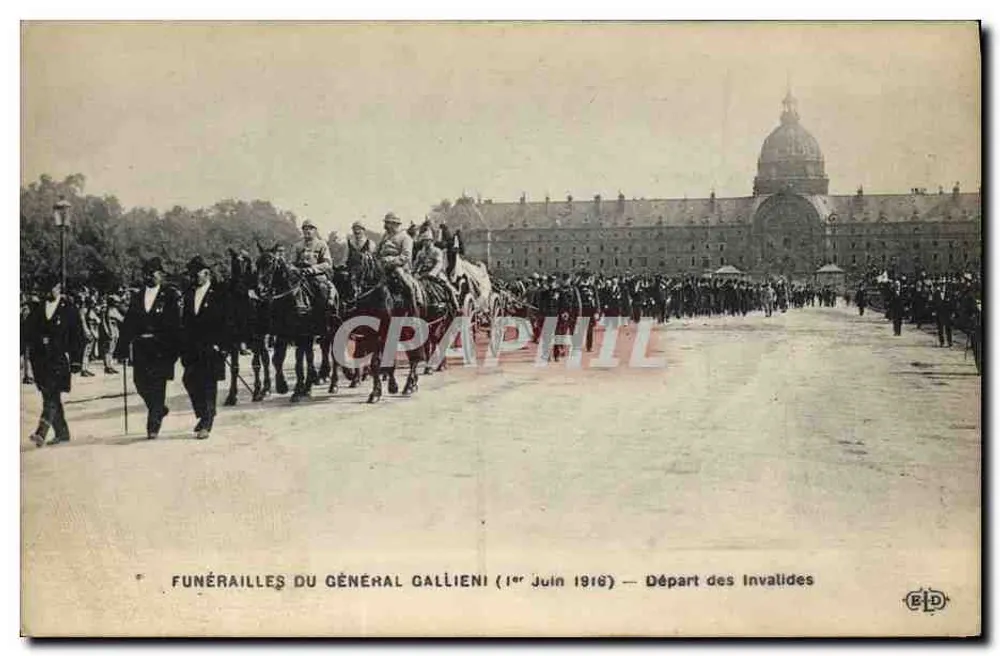 Trauerfeier des Generals Gallieni — 1. Juni 1916 — Abreise von den Invaliden - Vorderseite
