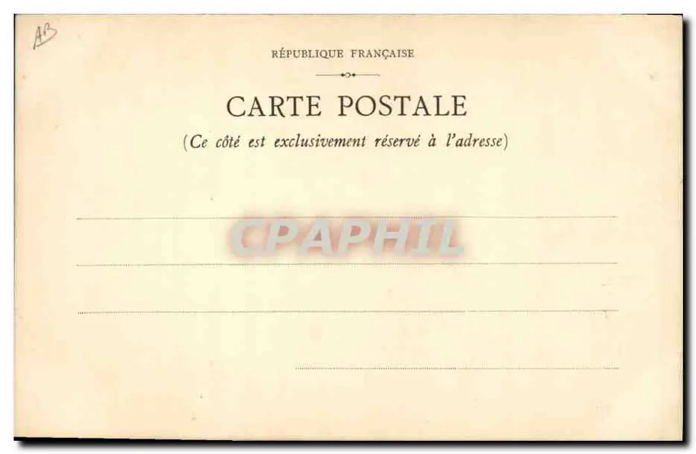 Cisnes em voo — montanhas no fundo — carta postal francesa - Verso
