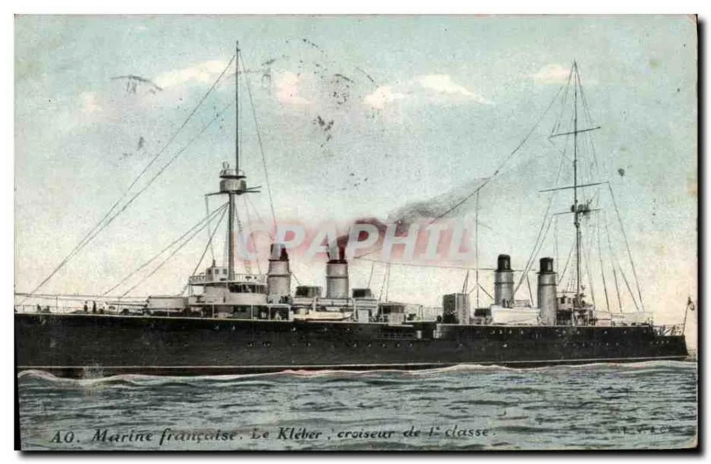 Le Kléber, Kreuzer der ersten Klasse — Marine française — Verlag A. N. & Cie, Nr. A0 - Vorderseite
