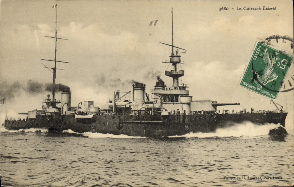 O Cuirassé Liberté — Coleção H. Laurent, Port-Louis - Frente
