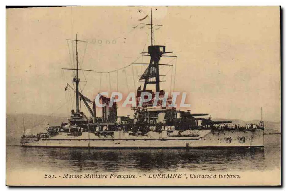 Cruzador "LORRAINE" — Marinha Militar Francesa — n° 501 - Frente