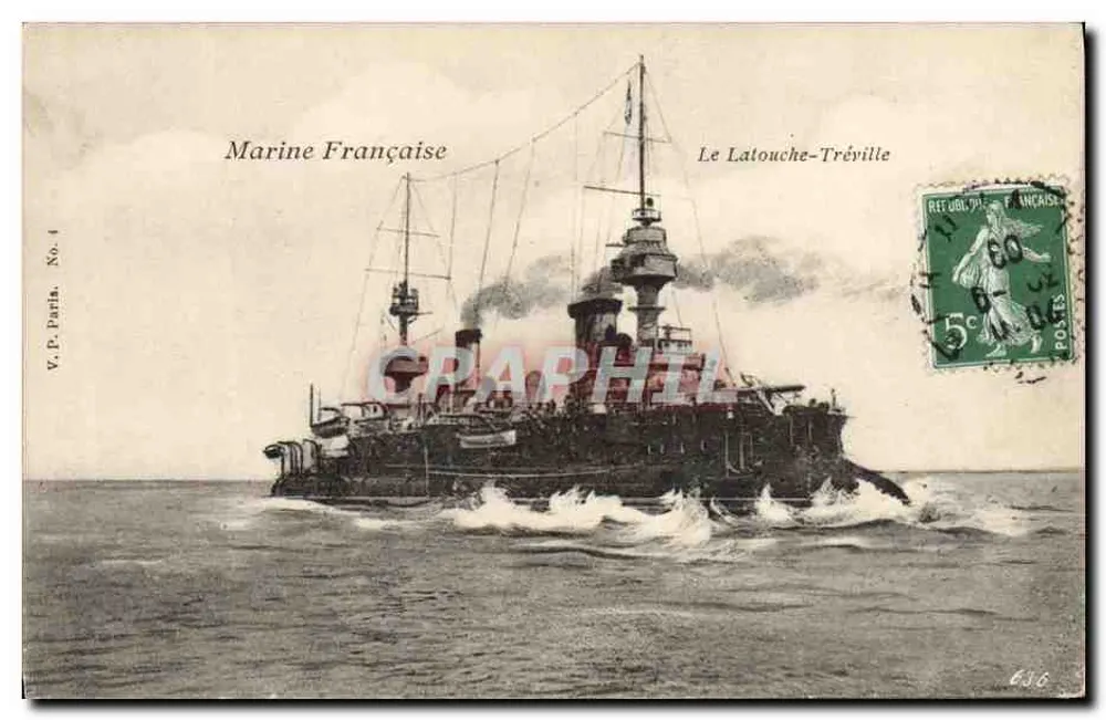 O Latouche-Tréville — Cruzeiro da Marinha Francesa — V.P. Paris No. 4 - Frente