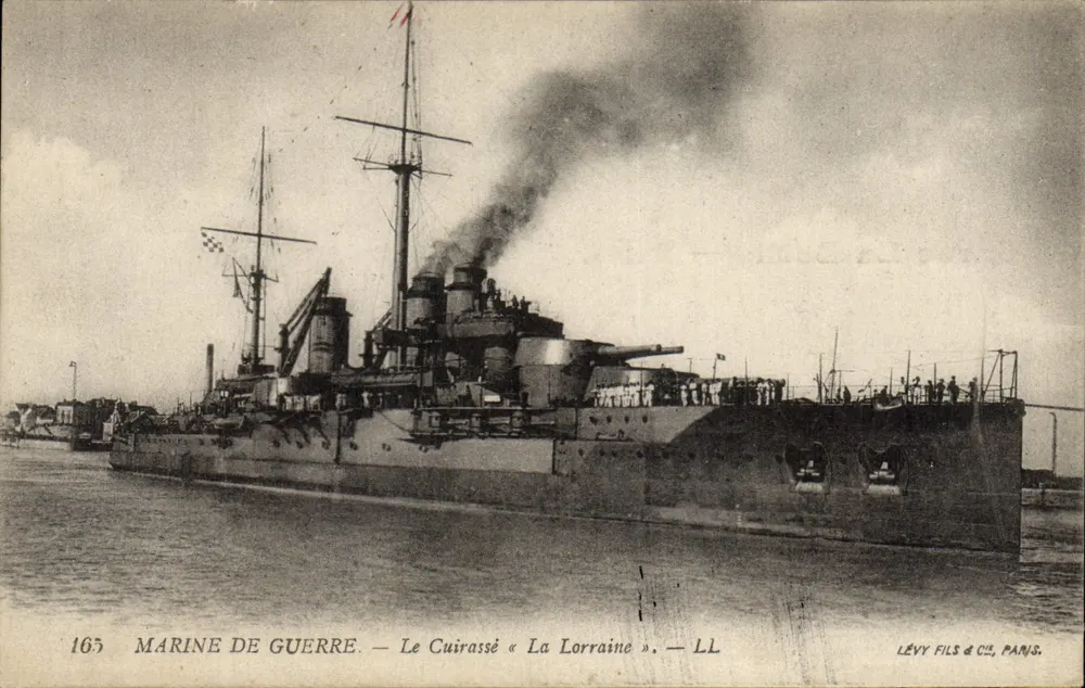 O Couraçado «La Lorraine» — Marinha de Guerra — Editor Lévy Fils & Cie, Paris, n° 163 - Frente