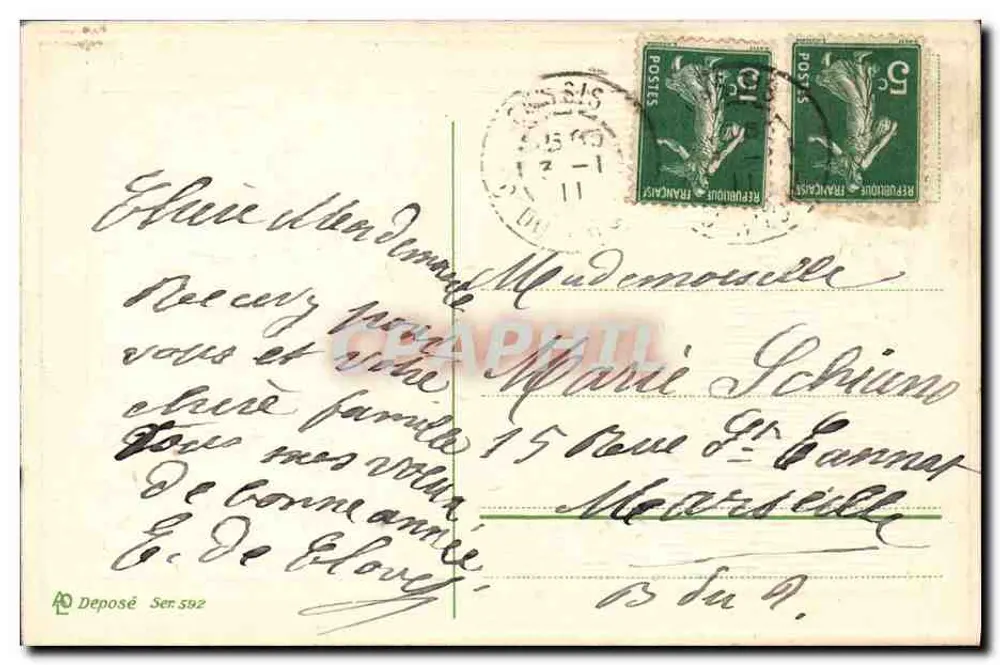 Violeta — Boa Ano — Carte postale francesa - Verso