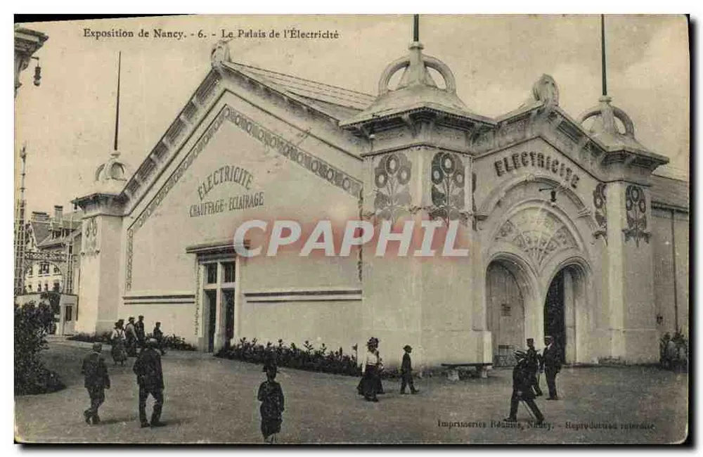 Exposição de Nancy - O Palácio da Eletricidade — Imprensa Réolines, Nancy — Reproduções inteiras - Frente