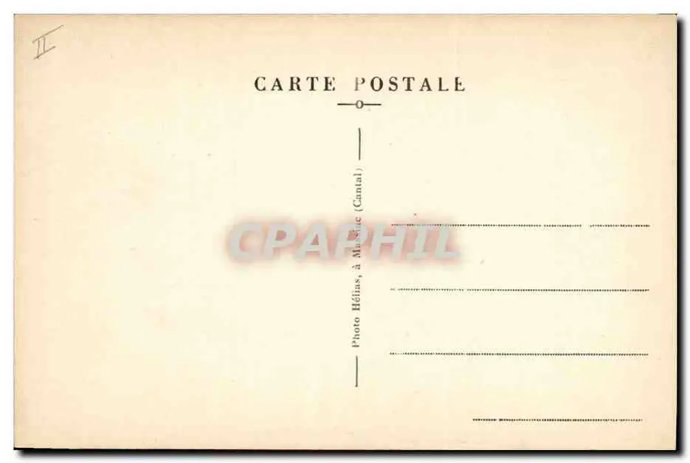 O Barragem de La Cadène — visão da barragem e dos edifícios circundantes — Photo Hélias, em Moustac (Cantal) - Verso