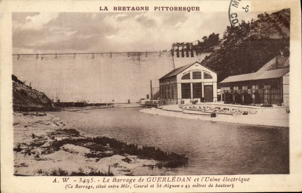 Der Guerlédan-Staudamm und die Stromfabrik — La Bretagne Pittorbsque — A.W. - 3495 - Vorderseite