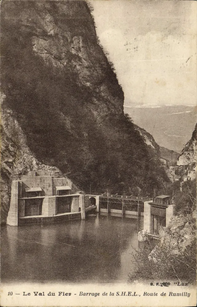 Das Tal des Fier — Staudamm der SHEL, Route de Rumilly — E.P.N. "Lux" - Vorderseite