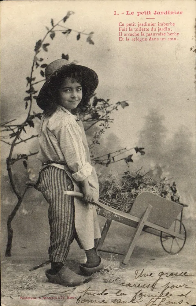 Der Kleine Gärtner — Szenen aus dem Gärtnern — Phototypie A. Berageret & Cie, Nancy, n°1 - Vorderseite