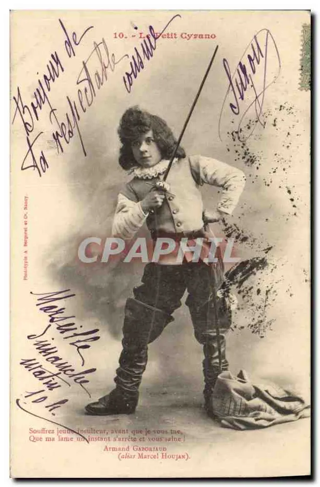 Le Petit Cyrano — Theater Szene — Phototypie & Imprimerie de Dr. Stanley - Vorderseite