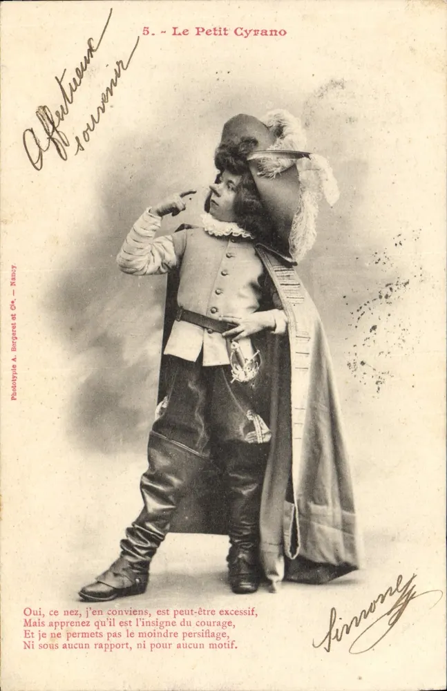 Le Petit Cyrano — Theater-Szene — Phototypie A. Bergret et Cie, Nancy - Vorderseite