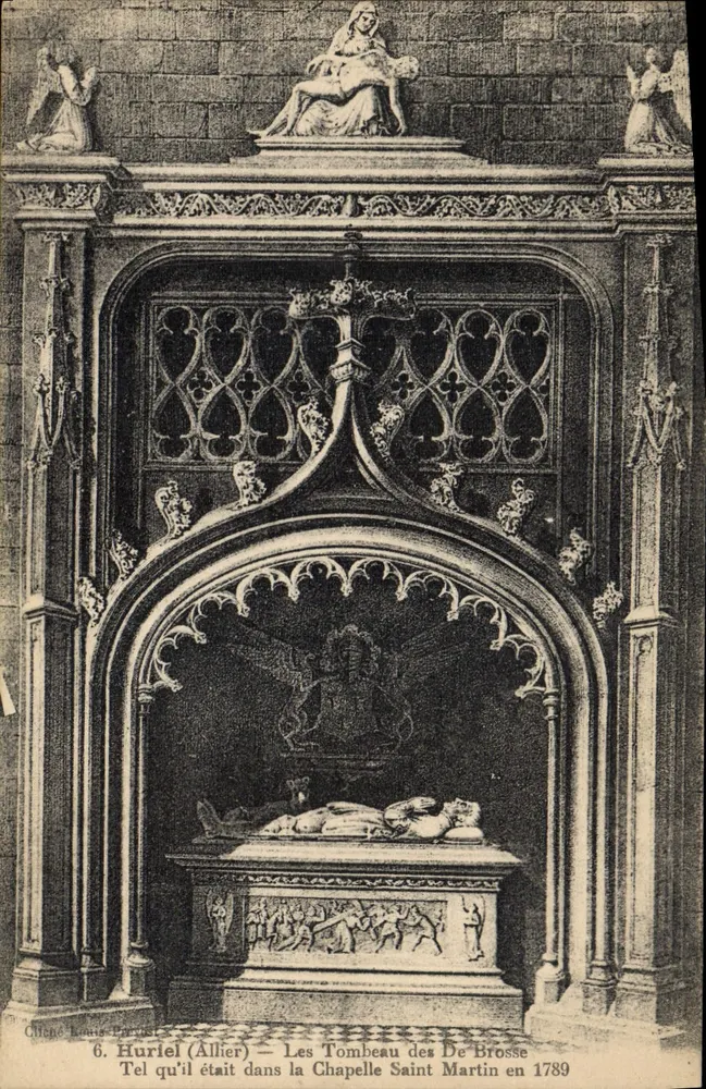 Túmulo dos De Brosse — Capela Saint Martin — Huriel (Allier) — Cliché Louis Baudry - Frente
