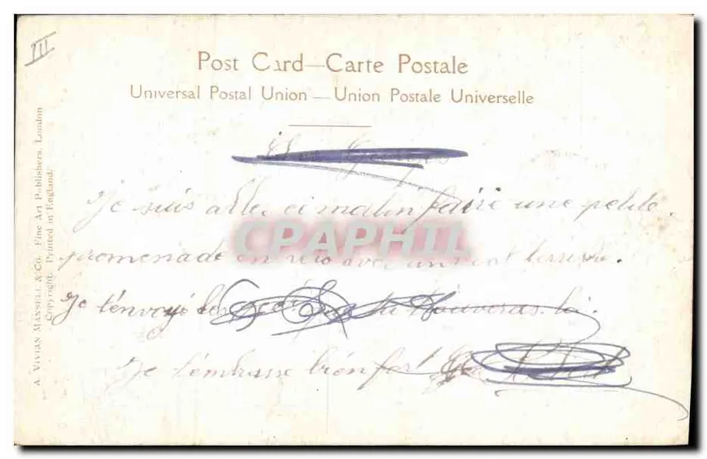 Pato — desenho humorístico — A. Vivian Messell & Co. n° III - Verso