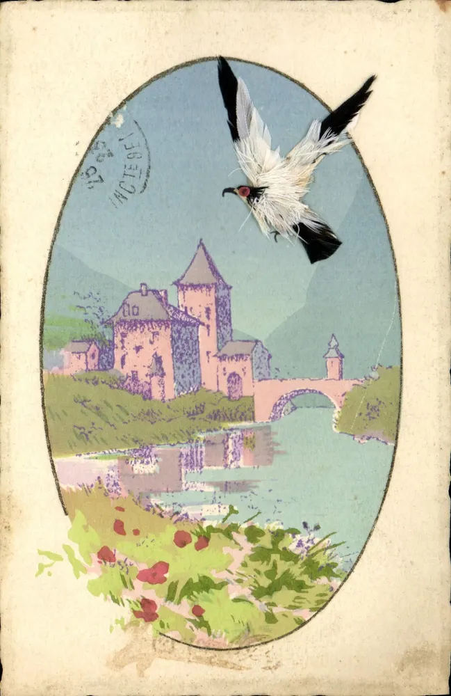 Castelo e ponte — vista pitoresca — Cathelain et Bartreim, Série n° 64 - Frente