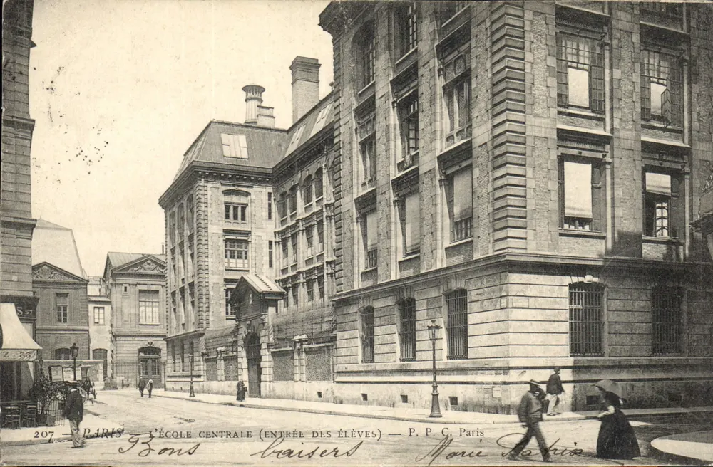 Paris — L'École Centrale (Entrée des Élèves) — P. P. C. Paris - Frente