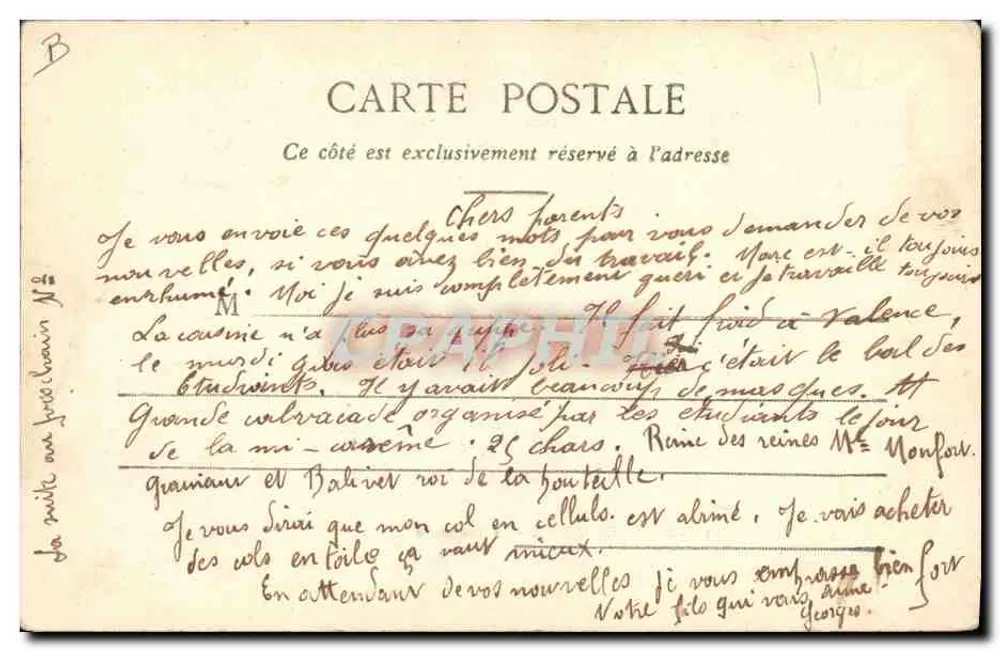 École Centrale — La Manceuvre — A. B. Édit, Paris - Verso