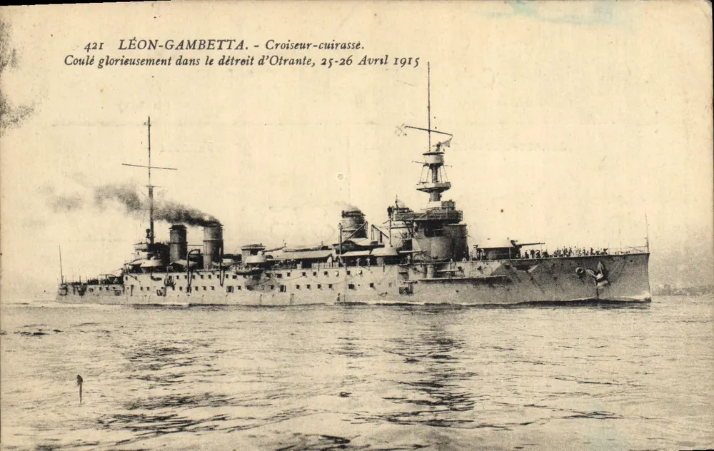 Kreuzer Léon Gambetta — gesunken im Otrantengürtel — Ausgabe 421 - Vorderseite
