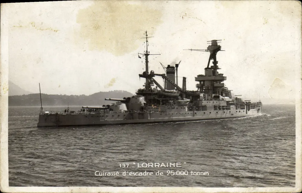 Couraçado de Escadra "Lorraine" — 25.000 toneladas — Edição Bouvet-Sourde em Toulon - Frente