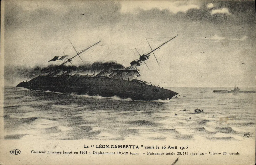 Der "LÉON-GAMBETTA" gesunken — Panzerkreuzer — Verlag ELD, n° 283 - Vorderseite