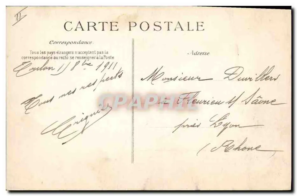 Cruzador "Liberté" — explosão em Toulon em 25 de setembro de 1911 — editor B.P.D. n°1976 - Verso