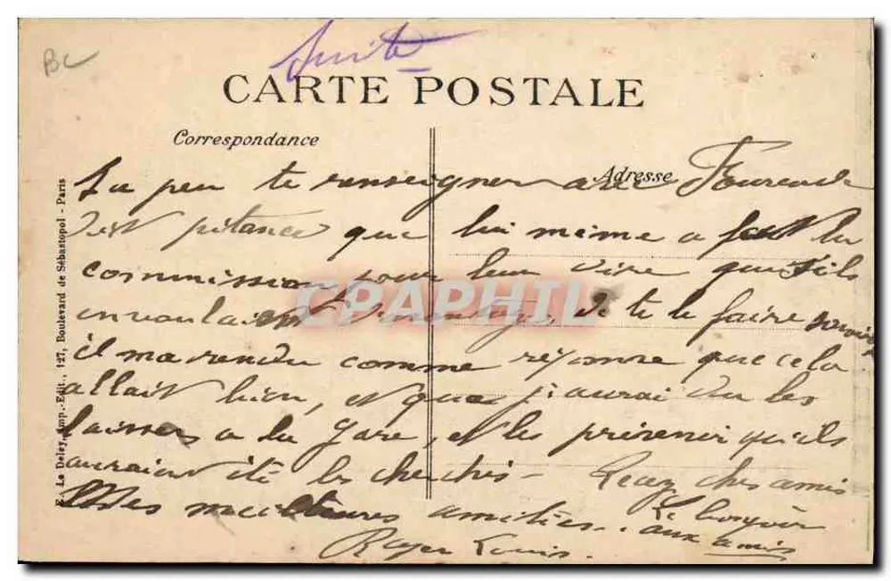 Der "LÉON-GAMBETTA" gesunken — französischer Panzerkreuzer — Verlag BLP, Seriennummer nicht sichtbar - Rückseite