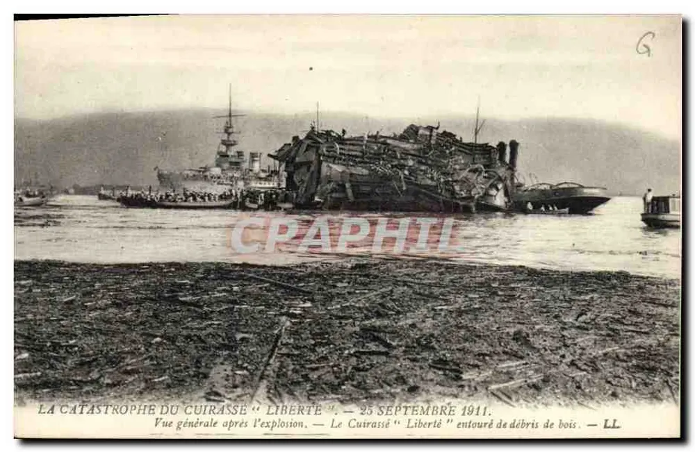 Der Untergang des Schlachtschiffes "Liberté" — 25. September 1911 — LL - Vorderseite