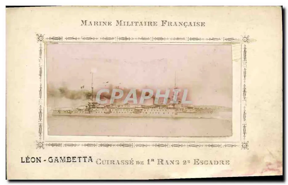Léon Gambetta — Schlachtschiff erster Klasse, 2. Flotte — Französische Marine - Vorderseite
