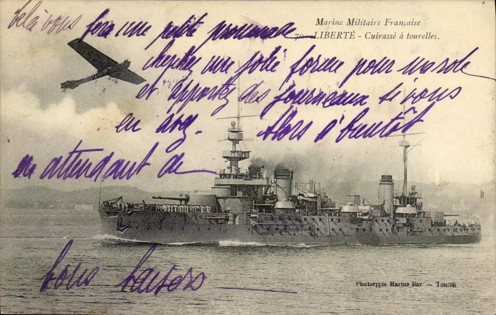 Cuirassé Liberté — Marine Militaire Française — Phototypie Marius Bar — Toulon - Vorderseite