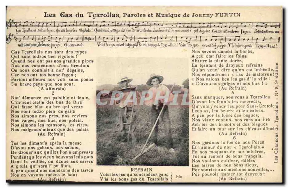 Les Gas du Tçarollas — Text und Musik von Joanny FURTIN — N° 5, 9. Auflage - Vorderseite