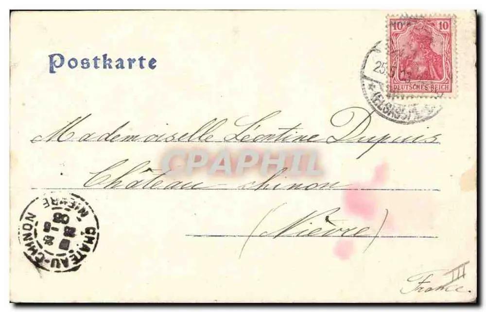Femme en costume alsacien — Souvenir d'Alsace — éditeur B.S.F.C.B. - Verso