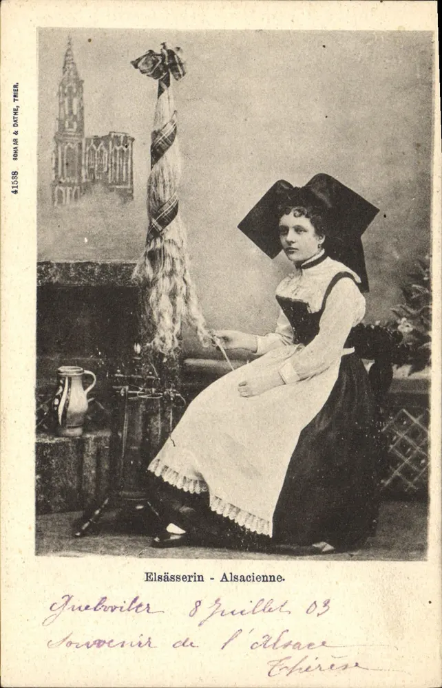 Elsässerin - Alsacienne — Lembrança da Alsácia — Bonmar & Daphe, Trier, n° 41338 - Frente