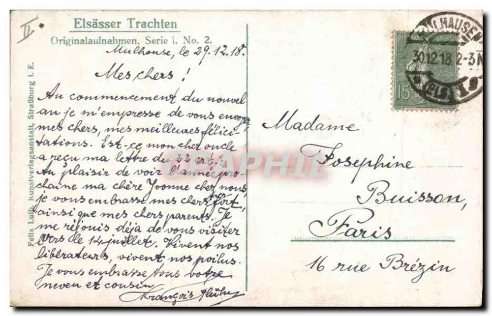 एल्सासर ट्रैक्टेन — सीरीज़ 1, संख्या 2 — फेलिक्स लाल्क, कुंस्टवरलैग्सएंस्टाल्ट स्ट्रासबर्ग - पीछे