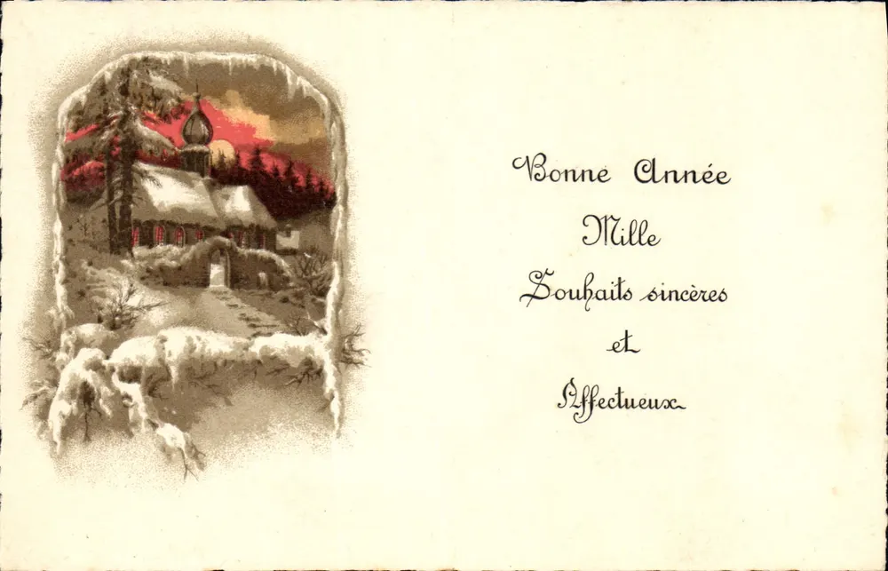 Winterlandschaft — Frohe Neujahr — S.B.W. Paris - Vorderseite