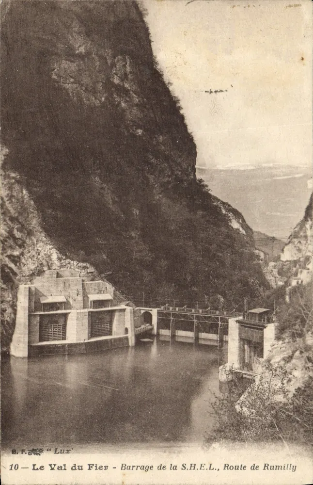 Le Val du Fier - Staudamm der S.H.E.L., Route de Rumilly — B.F. Lux, n°10 - Vorderseite