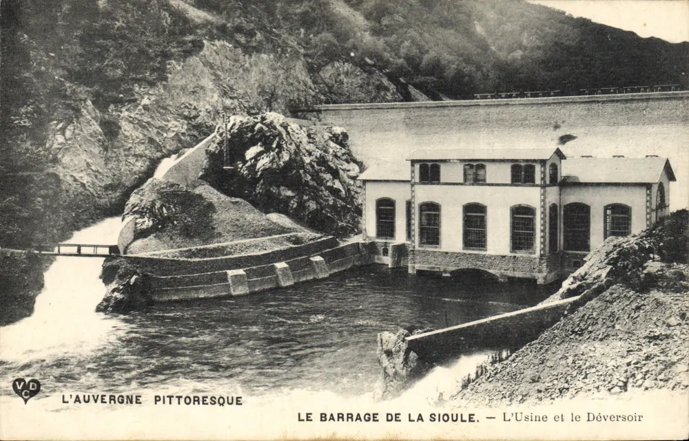 Der Sioule-Staudamm — Die Anlage und der Abflusskanal — Pittoreske Auvergne - Vorderseite