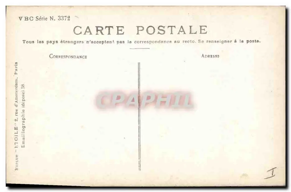 Bukiet lilii — VBC Série N. 3372 — Émaillographie, Paryż - Rewers