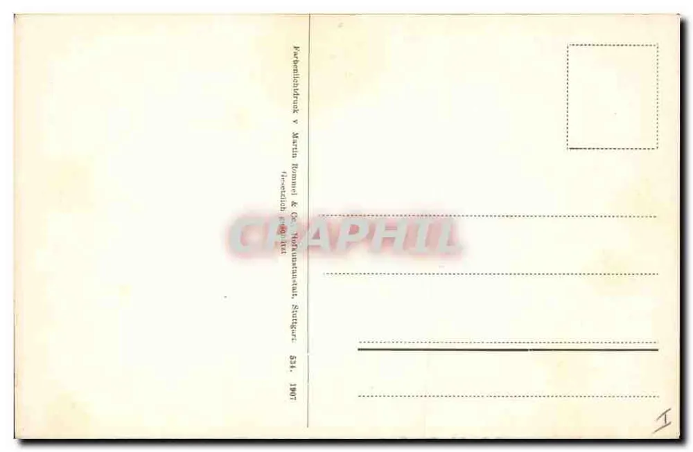 Witte lilas — botanische illustratie — uitgever Martin Rommel & Co, Stuttgart - Achterkant