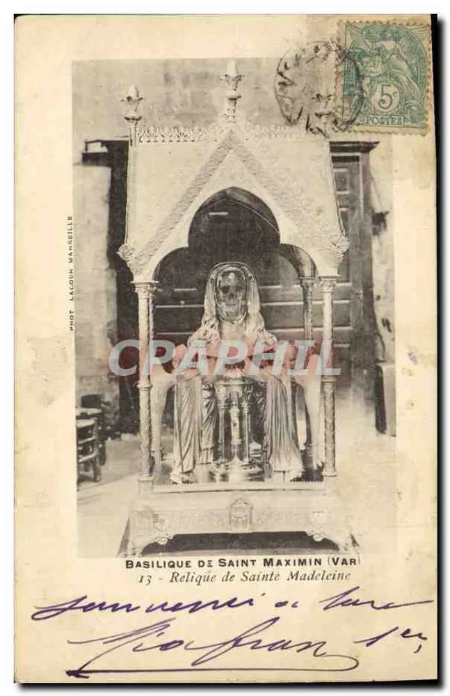 Basílica de São Maximin (Var) — Relíquia de Santa Madeleine — Fot. LACOIN Marselha - Frente