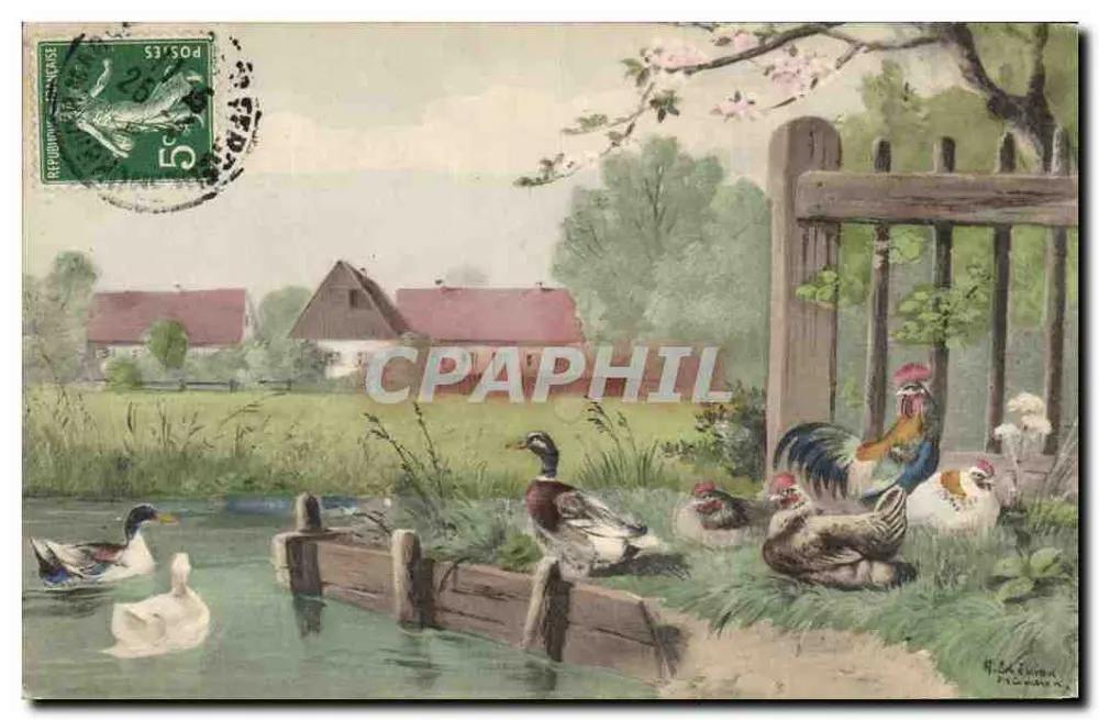 Paisagem rural com patos e galinhas — Atelier Tonne, n°133 - Frente
