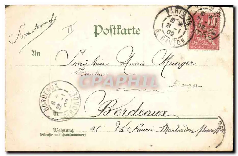 Ceremonia pogrzebowa — ptaki w strojach — wydawca Herting von Wezel & Naumann, seria 111 - Rewers
