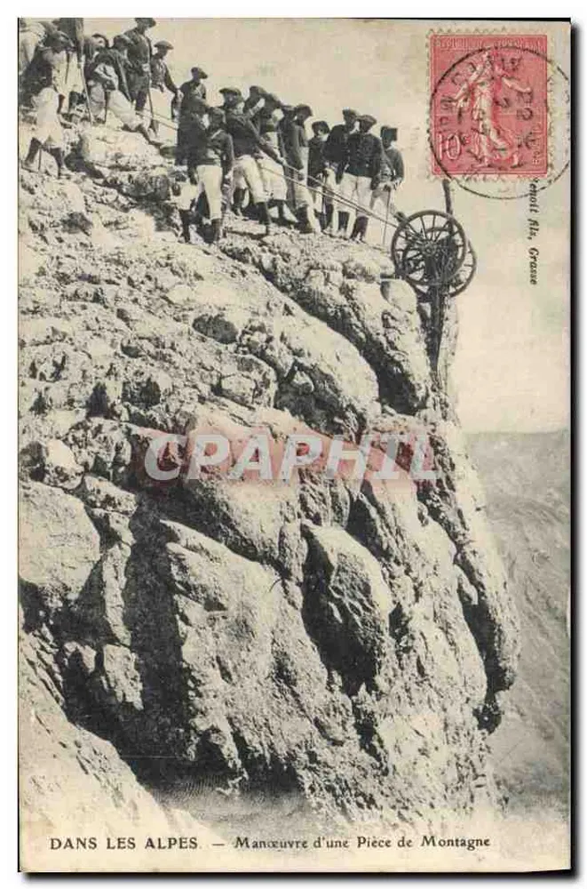 In den Alpen — Bergartillerie-Manöver — Venot Fil. Grasse - Vorderseite