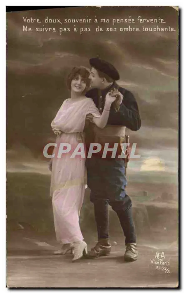 Soldado e mulher — cena afetuosa — A&A, Vise Paris, n° 2159/73 - Frente