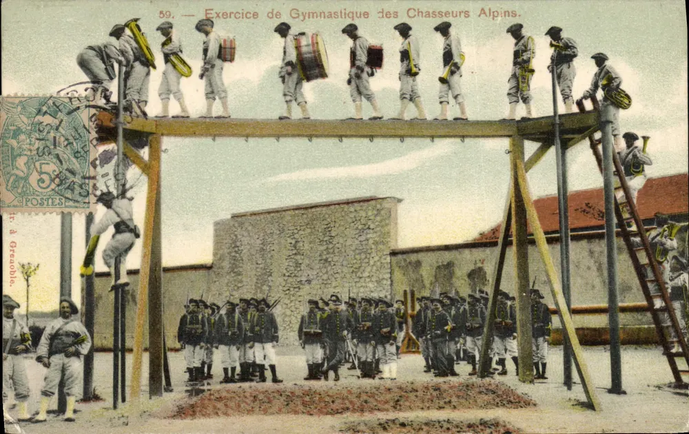 Gymnastikübung der Chasseurs Alpins — Grenoble — Verlag unbekannt, n° 59 - Vorderseite