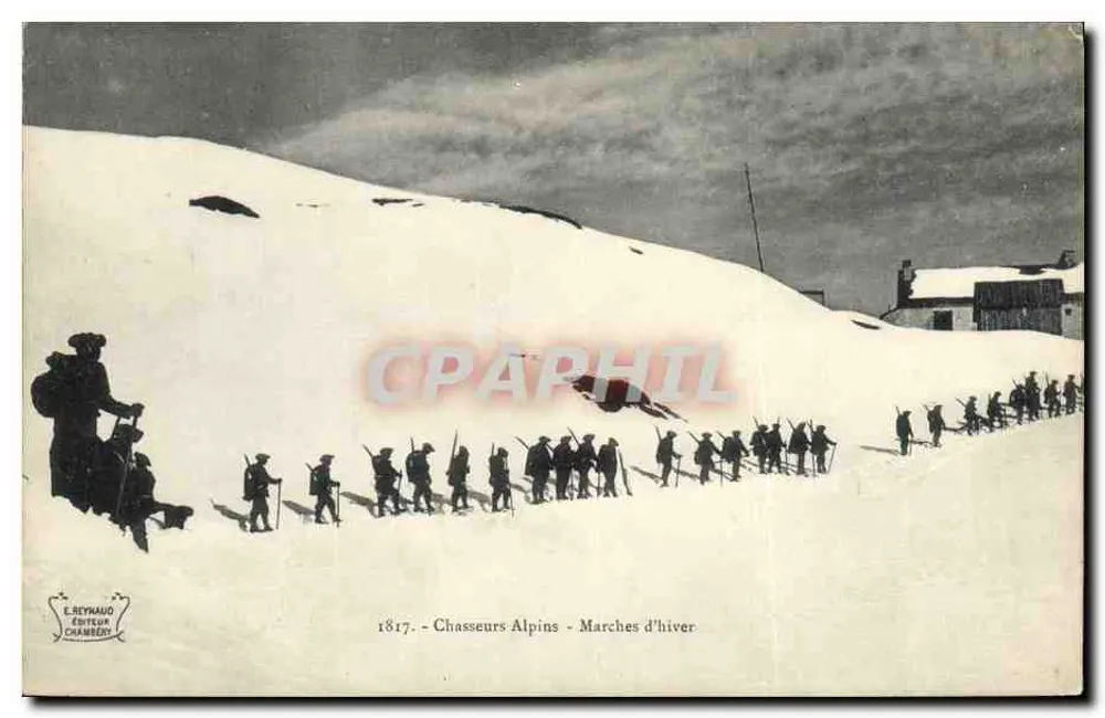 Alpine Hunters - Winter March — E. REYHAUD, PUBLISHER CHAMBERY, N° 1817 - Vorderseite