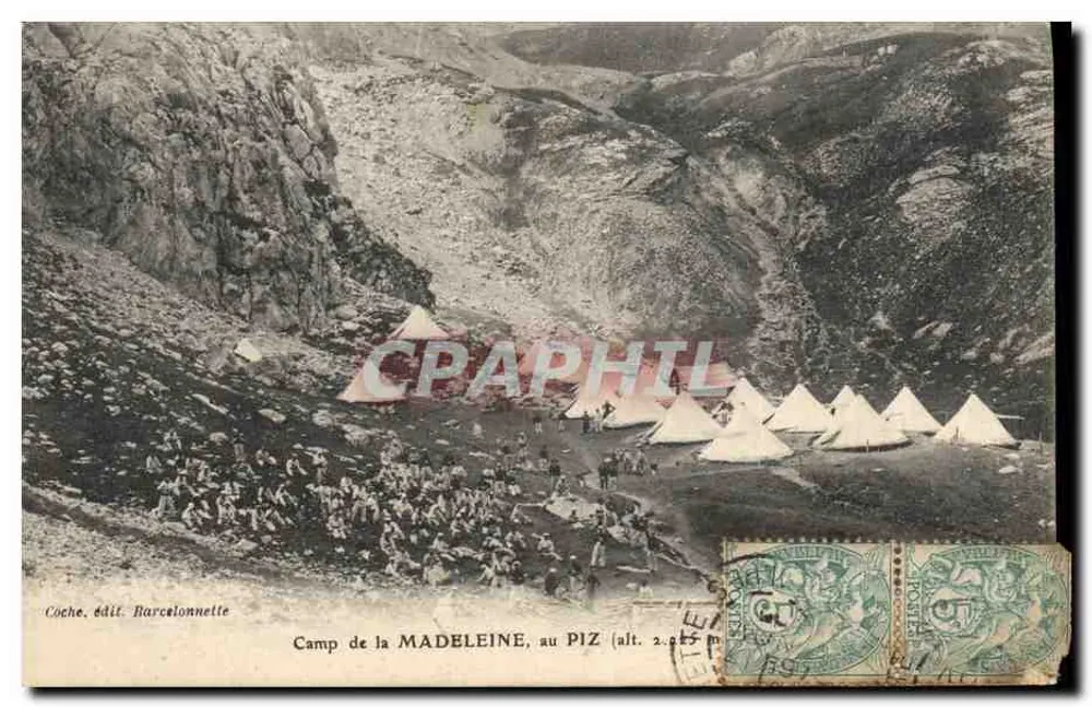 Camp de la Madeleine, am Piz (Höhe 2.947 m) — Coche, Verlag Barcelonnette - Vorderseite